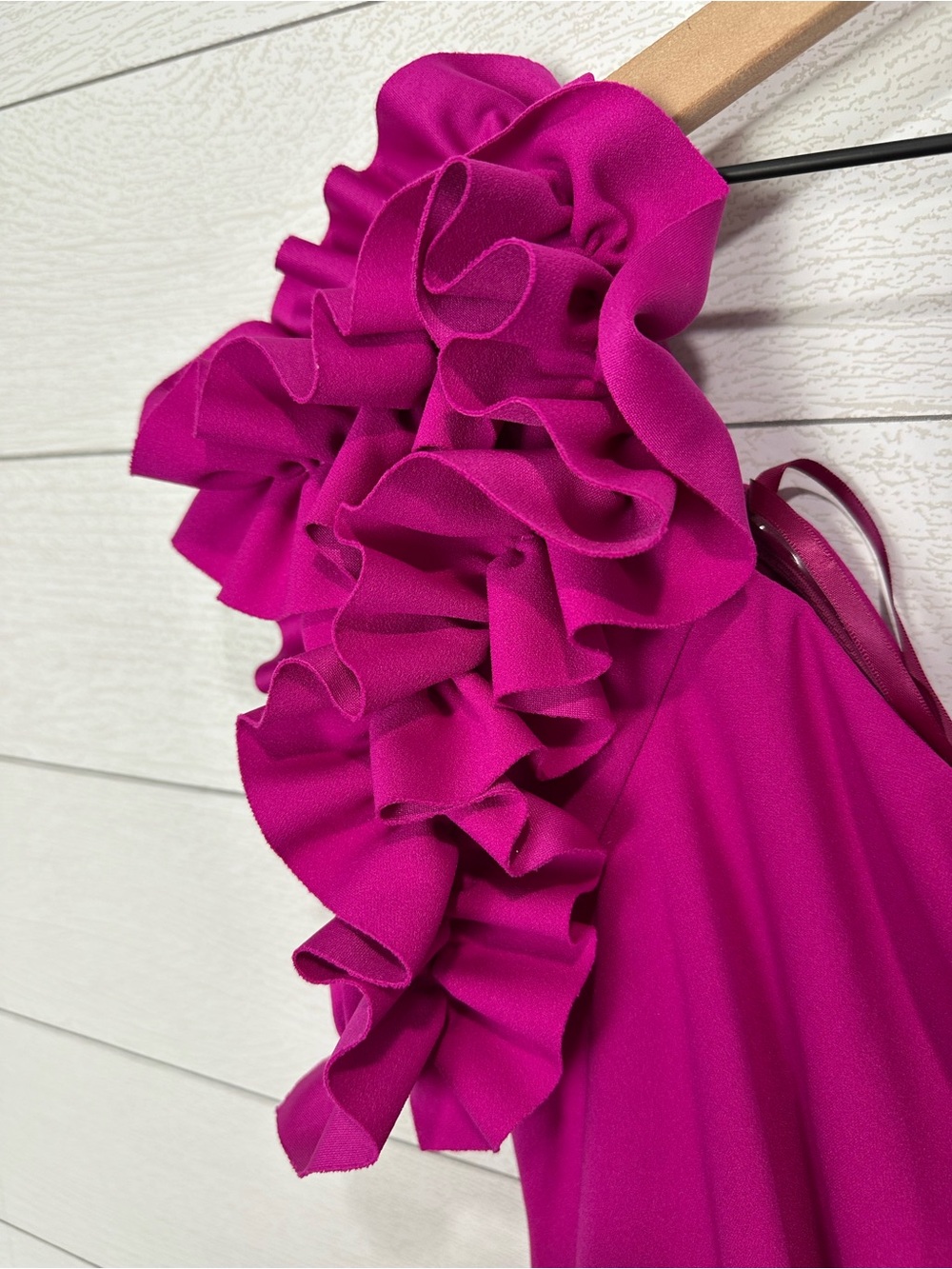 NWT Xscape Pink Ruffled Midi Dress 22W - Picture 7 of 14